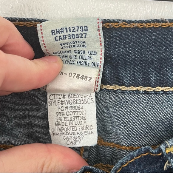 Vintage Y2k True Religion Low Rise Dark Skinny Jeans Embellished Back Pockets - Picture 12 of 13